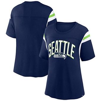 Women's Fanatics Branded College Navy Seattle Seahawks Earned Stripes T-Shirt