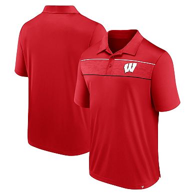 Men's Fanatics Branded Red Wisconsin Badgers Defender Polo