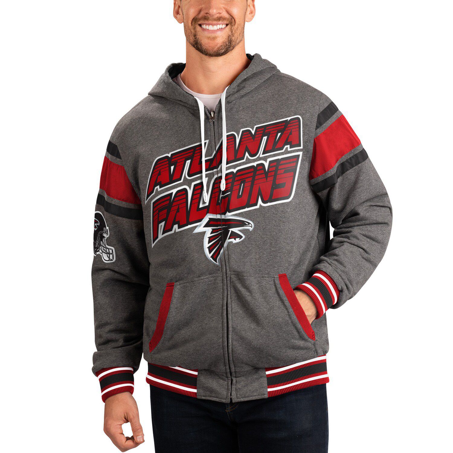 Men's JH Design Gray/Black Miami Dolphins Reversible Fleece Full-Snap Jacket Size: Medium