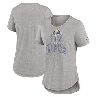 Women's Nike Heather Gray Los Angeles Rams Fashion Tri-Blend T-Shirt