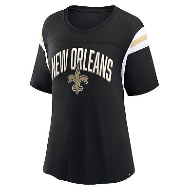 Women's Fanatics Branded Black New Orleans Saints Earned Stripes T-Shirt
