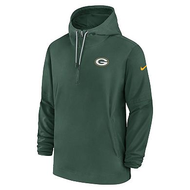 Men's Nike Green Green Bay Packers Sideline Half-Zip Hoodie