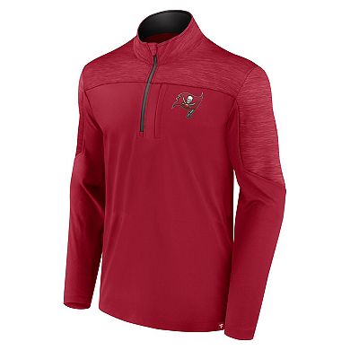 Men's Fanatics Branded Red Tampa Bay Buccaneers Defender Half-Zip Top