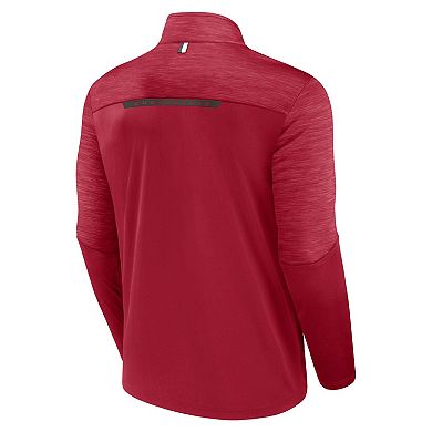 Men's Fanatics Branded Red Tampa Bay Buccaneers Defender Half-Zip Top