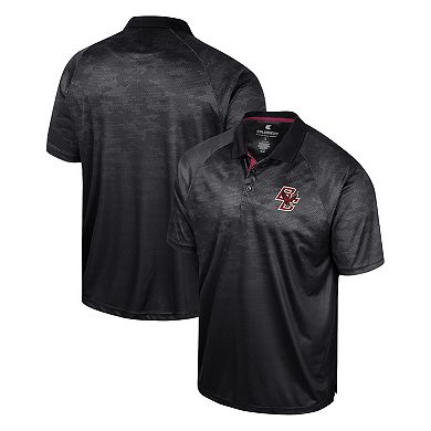 Men's Colosseum Black Boston College Eagles Honeycomb Raglan Polo
