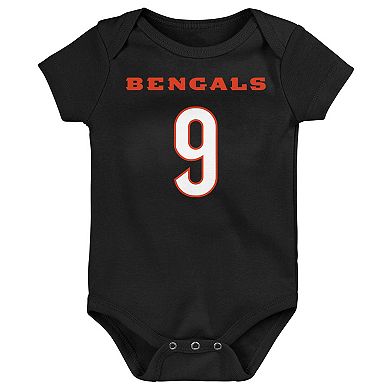 Infant Joe Burrow Black Cincinnati Bengals Mainliner Player Name & Number Bodysuit