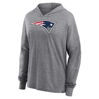 Women's Fanatics Branded Heather Gray New England Patriots Cozy Primary Pullover Hoodie