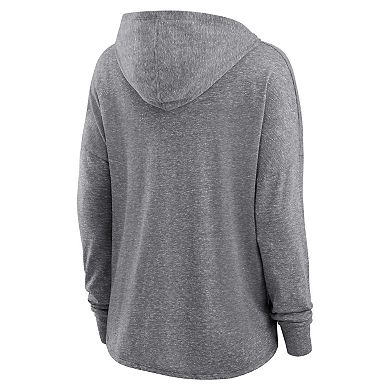 Women's Fanatics Branded Heather Gray New England Patriots Cozy Primary Pullover Hoodie