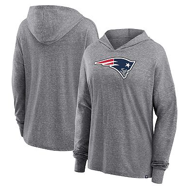 Women's Fanatics Branded Heather Gray New England Patriots Cozy Primary Pullover Hoodie