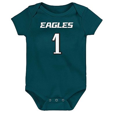 Newborn & Infant Jalen Hurts Midnight Green Philadelphia Eagles Mainliner Player Name & Number Bodysuit