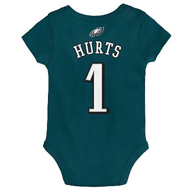 Newborn & Infant Jalen Hurts Midnight Green Philadelphia Eagles Mainliner Player Name & Number Bodysuit