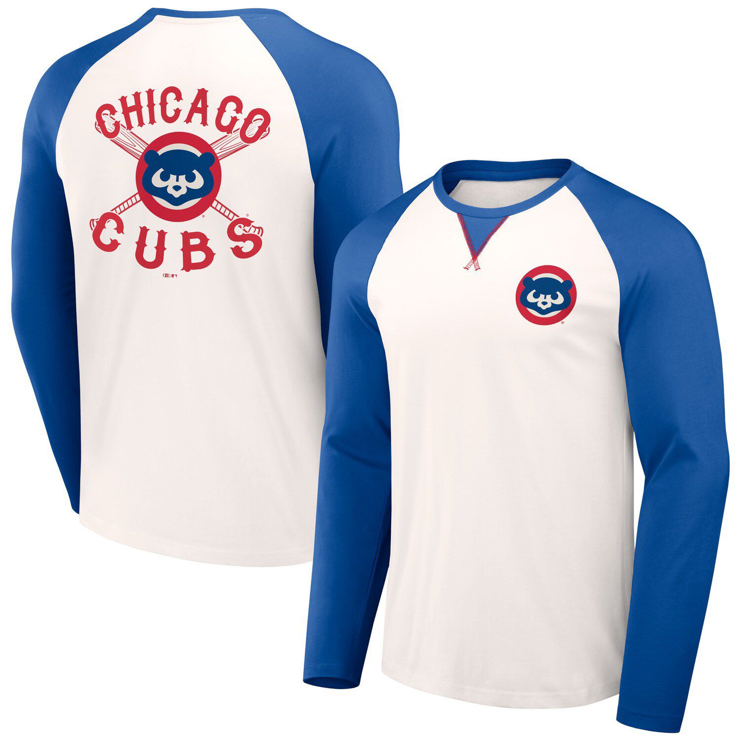 Men's Nike Royal/Silver Chicago Cubs City Plate Performance Henley Raglan  T-Shirt
