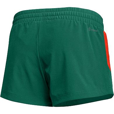 Women's adidas Green Miami Hurricanes 2023 Sideline Performance Shorts