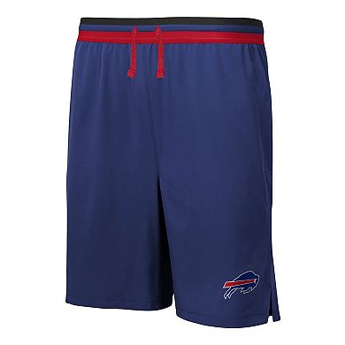 Men's Royal Buffalo Bills Cool Down Tri-Color Elastic Training Shorts