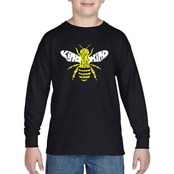 Boy's Word Art Long Sleeve - Bee Kind