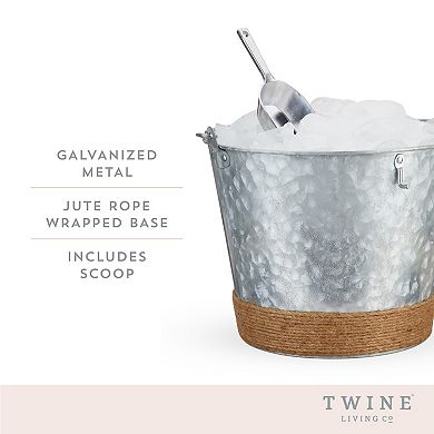 Twine Jute Wrapped Galvanized Ice Bucket