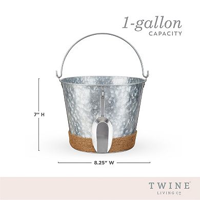Twine Jute Wrapped Galvanized Ice Bucket