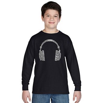 Boy's Word Art Long Sleeve - 63 Different Genres Of Music