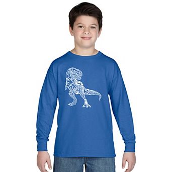 Boy's Word Art Long Sleeve - Dino Pics