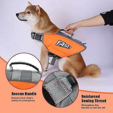 Dog Life Jacket Reflective Safety Vest with Adjustable Buckles