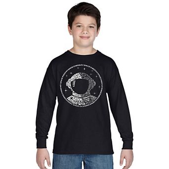 Boy's Word Art Long Sleeve - I Need My Space Astronaut