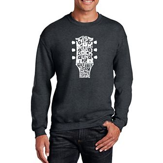Guitar Head Music Genres - Mens Word Art Crewneck Sweatshirt