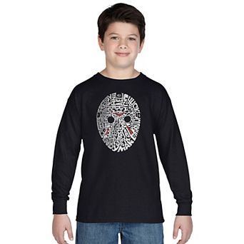 Boy's Word Art Long Sleeve - Slasher Movie Villians