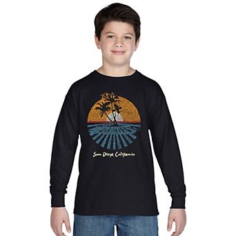 Boy's Word Art Long Sleeve - Cities In San Diego