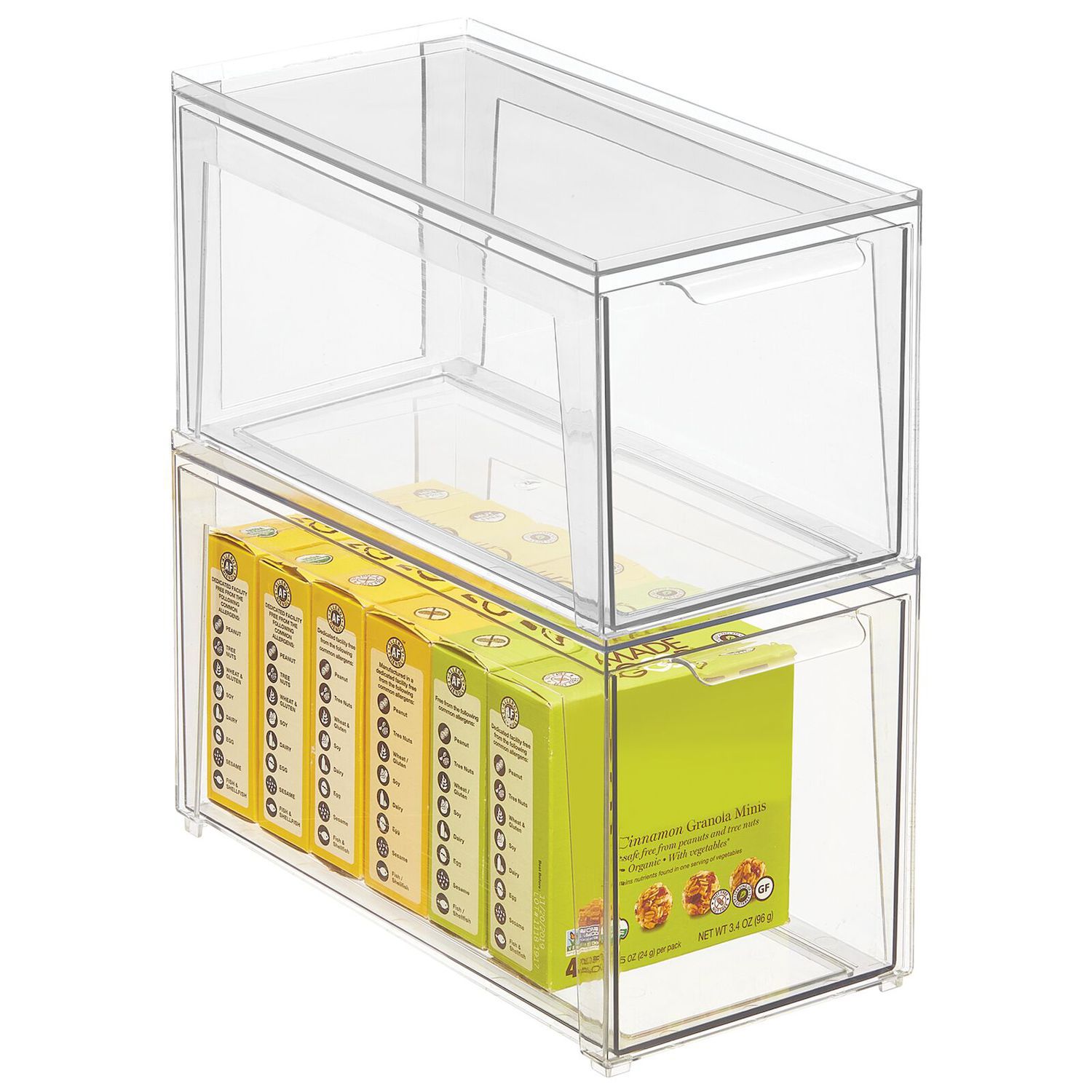 Clear Stackable Storage Bins Acrylic Open Front Bliss Bins with Lids for