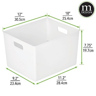 mDesign 12" x 10" x 8" Plastic Kitchen Pantry Storage Organizer Container Bin - 2 Pack