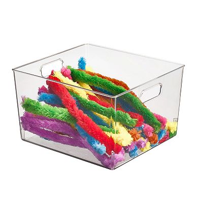 mDesign Plastic Kitchen Pantry Storage Organizer Container Bin - 2 Pack - Clear