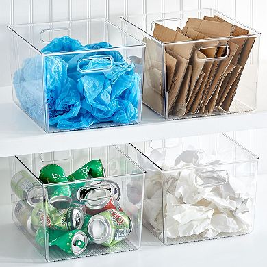 mDesign Plastic Kitchen Pantry Storage Organizer Container Bin - 2 Pack - Clear