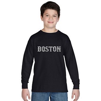 Boy's Word Art Long Sleeve - Boston Neighborhoods