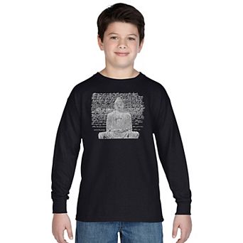 Boy's Word Art Long Sleeve - Zen Buddha