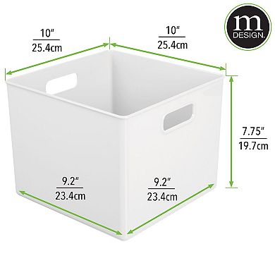 mDesign 10" x 10" x 7.75" Plastic Kitchen Pantry Storage Organizer Container Bin - 2 Pack