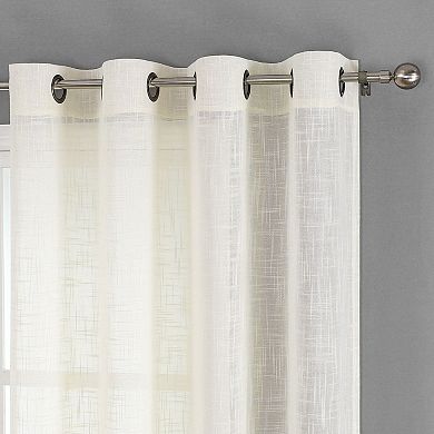 Kate Aurora 2 Pack Semi Sheer Grommet Top Window Curtains