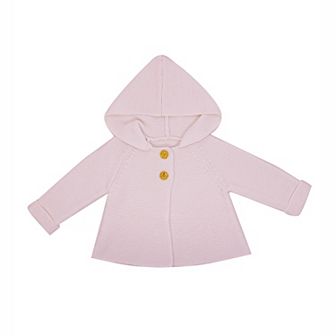Baby Girls Hooded Sweater Coat, Pink