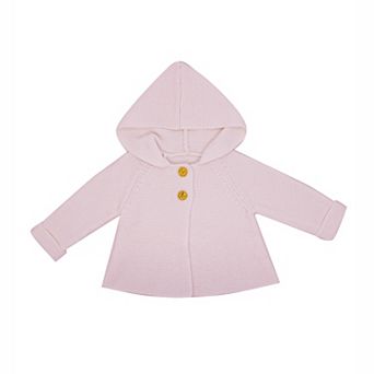 Baby Girls Hooded Sweater Coat, Pink