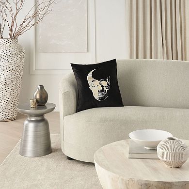 Mina Victory Luminecence Metallic Skull Pillow