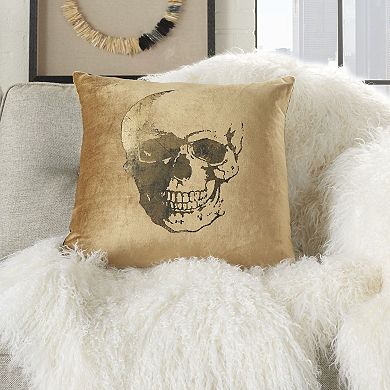 Mina Victory Luminecence Metallic Skull Pillow