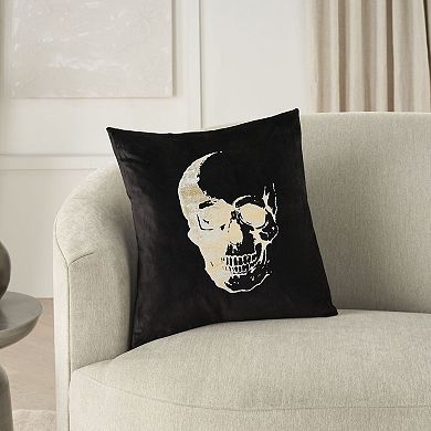 Mina Victory Luminecence Metallic Skull Pillow