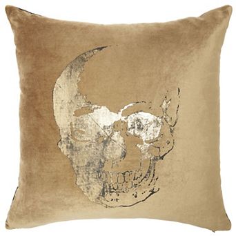 Mina Victory Luminecence Metallic Skull Pillow