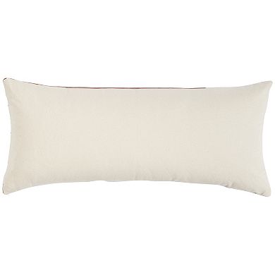 Mina Victory Life Styles Cotton Velvet Linen Colorblock 14" x 32" Indoor Throw Pillow
