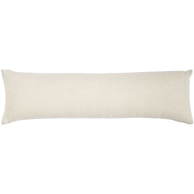 Mina Victory Life Styles Woven Cotton Grid 12" x 40" Beige Indoor Throw Pillow