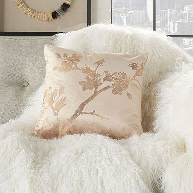 Mina Victory Luminecence Metallic Blossom Rose Gold Pillow