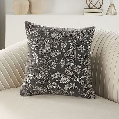 Mina Victory Luminescence Beaded Flowers Indoor Throw Pillow