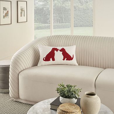 Mina Victory Pet Dogs Silhouette Faux Shearling Indoor Throw Pillow