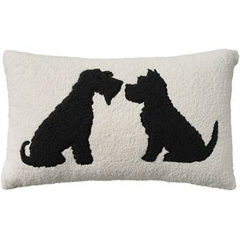 Mina Victory Pet Dogs Silhouette Faux Shearling Indoor Throw Pillow