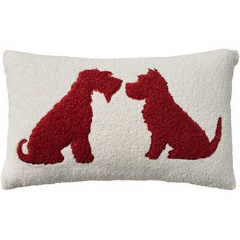 Mina Victory Pet Dogs Silhouette Faux Shearling Indoor Throw Pillow