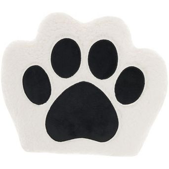 Mina Victory Faux Shearling Pet Paw Print Throw Pillow